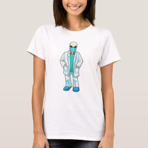 Skelet als Doctor met gezichtsmasker T-shirt