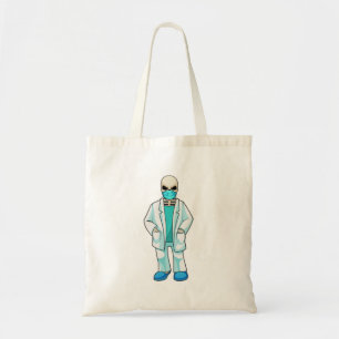 Skelet als Doctor met gezichtsmasker Tote Bag
