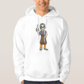 Skelet als hairdresser met schaar hoodie (Voorkant)