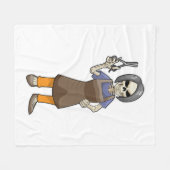 Skelet als kapper met schaar fleece deken (Voorkant (Horizontaal))