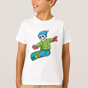 Skelet als Snowboarder met Snowboard T-shirt