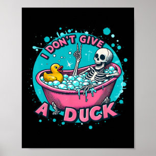 Skelet Badkamer Humor Rubber Eend Grappig Hallowee Poster