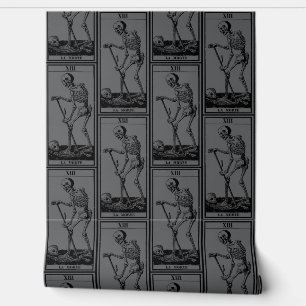 Skelet Behang - Gotisch Decor - Grijs - La Mort