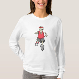 Skelet bij draaiend met hoofdband t-shirt