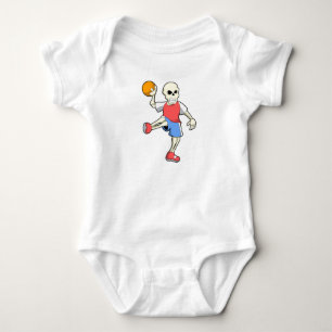 Skelet bij handbalspeler met handbal romper