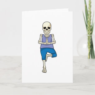 Skelet bij yogarekoefeningen kaart
