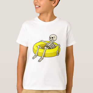 Skelet bij zwemmen met draaiende ring t-shirt