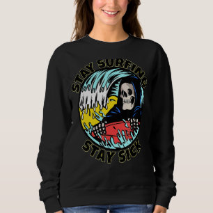Skelet Blijf surfen Blijf ziek Zomer Strand Skull Trui