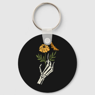 Skelet Bloemen Handen Clic Retro Halloween Vrouwen Sleutelhanger
