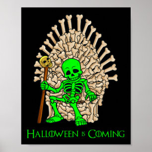 Skelet Botten Troon Halloween Poster