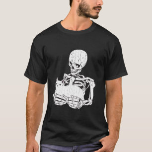 Skelet Cat Skull Kat Schattigee Gothic Halloween M T-shirt