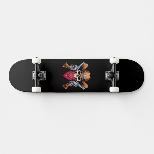 Skelet Cowboy Gunslinger Skateboard (Horizontaal)