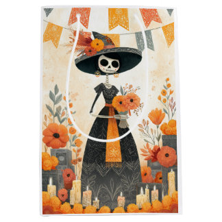 Skelet Dame La Catrina Dag van de Doden Medium Cadeauzakje