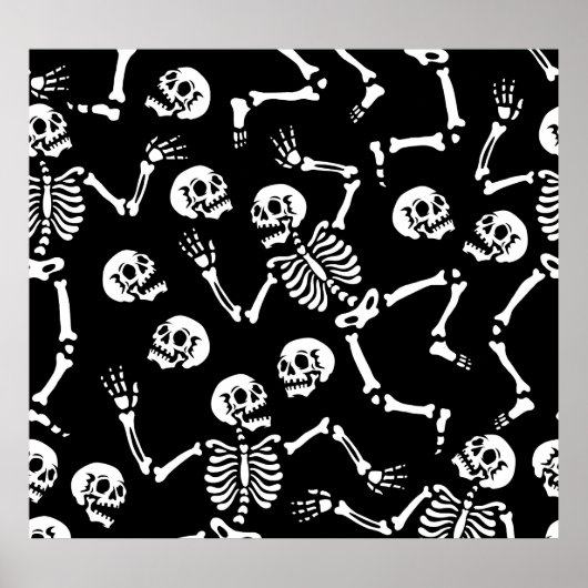 Skelet Dance Party: Halloween Naadloos Poster (Voorkant)
