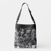 Skelet Danse Macabre Zwarte Canvas tas (Achterkant)
