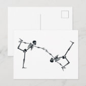 Skelet Dansende Halloween Briefkaart (Voorkant / Achterkant)