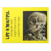 skelet dat een sigaret verbrandt door vangogh | ha notitieblok (Voorkant)