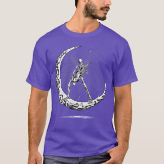 Skelet dat gitaar speelt rock-'n-roll voor mannen  t-shirt