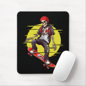 Skelet dat skateboardt muismat (Met muis)