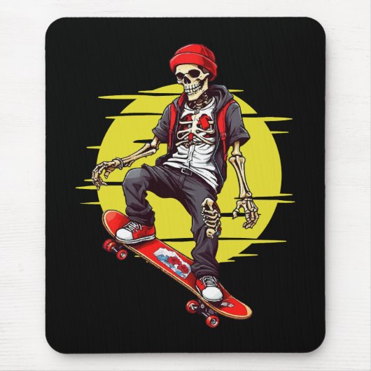Skelet dat skateboardt muismat (Voorkant)
