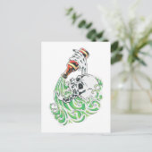 Skelet Drink bier Briefkaart (Staand voorkant)