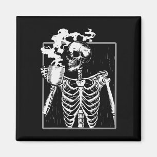 Skelet Drink Coffee Fun Skull Mannen Vrouwen Hallo Magneet