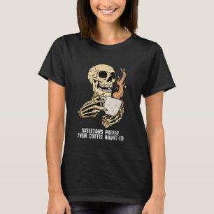 Skelet Drink Koffie Halloween Funny Botten Sku T-shirt