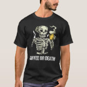 Skelet Drink koffie Mannen Halloween Cos. T-shirt (Voorkant)