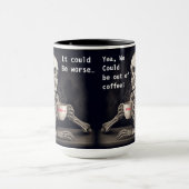 Skelet drink koffie met vriend mok (Midden)