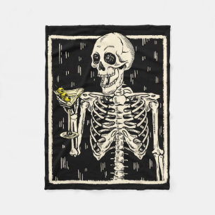Skelet Drink Martini Tail Retro Halloween Cos Fleece Deken