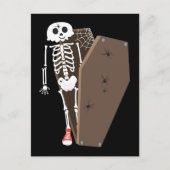Skelet- en Coffin Halloween-ontwerp Briefkaart (Voorkant)