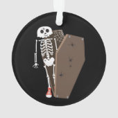 Skelet- en Coffin Halloween-ontwerp Ornament (achterkant)