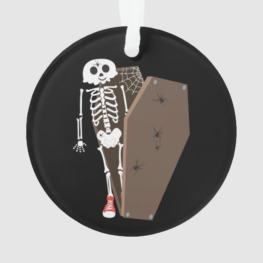 Skelet- en Coffin Halloween-ontwerp Ornament (achterkant)