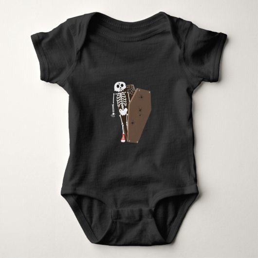 Skelet- en Coffin Halloween-ontwerp Romper (Voorkant)