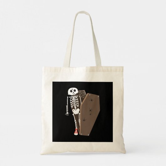 Skelet- en Coffin Halloween-ontwerp Tote Bag (Achterkant)