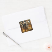 Skelet en Grave Halloween Vierkante Sticker (Envelop)
