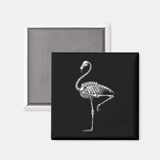 Skelet Flamingo Halloween Magneet (Voorkant / Achterkant)