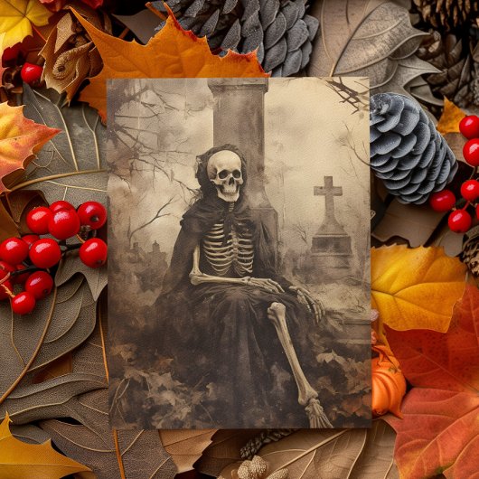  Skelet Foto Decoupage Briefkaart