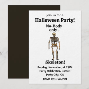 Skelet Geen-Lichaam Grappig Halloween Feest Kaart