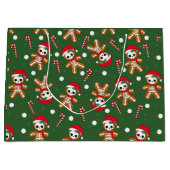 Skelet Gingerbread Man Groen Groot Cadeauzakje (Voorkant)