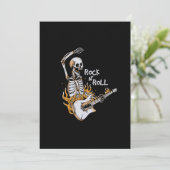 Skelet gitaar spelen met vuur bedankkaart (Staand voorkant)