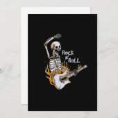 Skelet gitaar spelen met vuur bedankkaart (Voorkant / Achterkant)