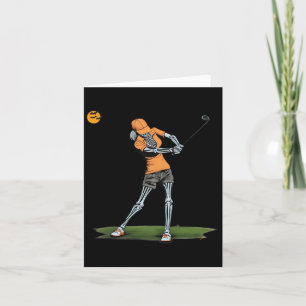 Skelet Golf Grappig Halloween Golfen Sporten Golfe Kaart