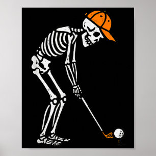Skelet Golf Halloween Golfer Kostuum Vader Heren M Poster