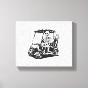 Skelet Golfer Skull Spelen Golf Canvas Afdruk