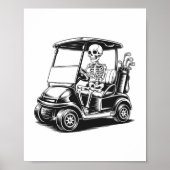 Skelet Golfer Skull Spelen Golf Poster (Voorkant)