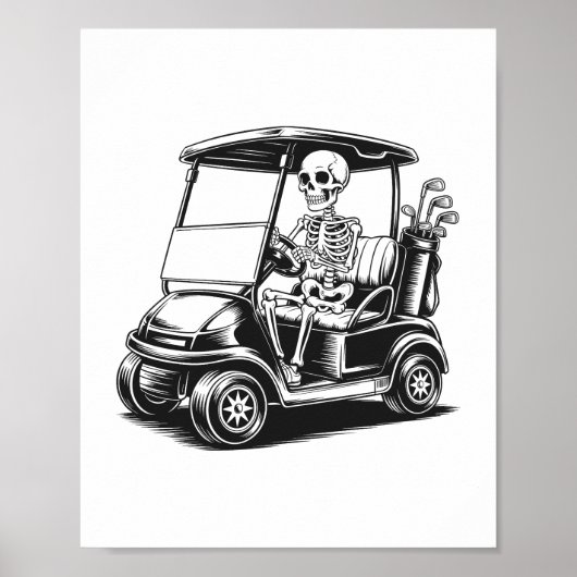 Skelet Golfer Skull Spelen Golf Poster (Voorkant)