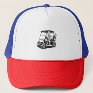 Skelet Golfer Skull Spelen Golf Trucker Pet
