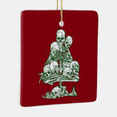 skelet gothic skull lelijke kerstboomskelet keramisch ornament (Rechts)