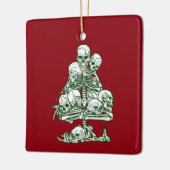 skelet gothic skull lelijke kerstboomskelet keramisch ornament (Links)